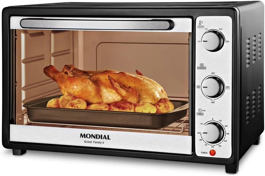 MONDIAL Forno Elétrico 52L Grand Family II, Preto/Inox, 1800W, 110V - FRN-52-B