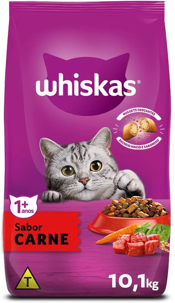Whiskas Ração para Gatos Adultos Sabor Carne 1 kg