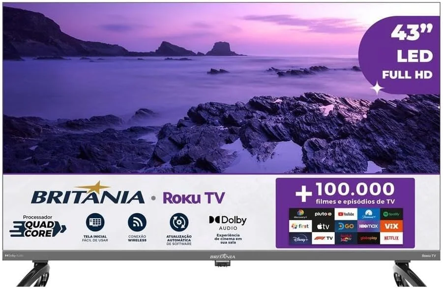 Smart TV 43" Britânia B43KRA Full HD Roku TV