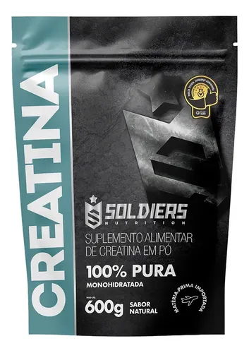 Creatina 600g Suplemento Monohidratada Em Pó 100% Pura - Soldiers Nutrition Sem Sabor