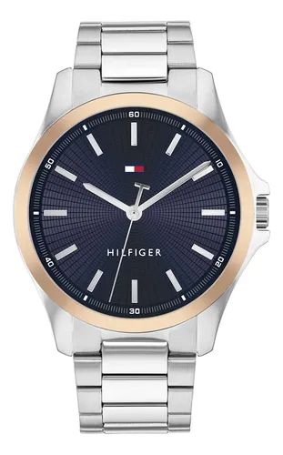 Relógio Tommy Hilfiger Masculino Aço Prateado 1710673 Prateado Azul