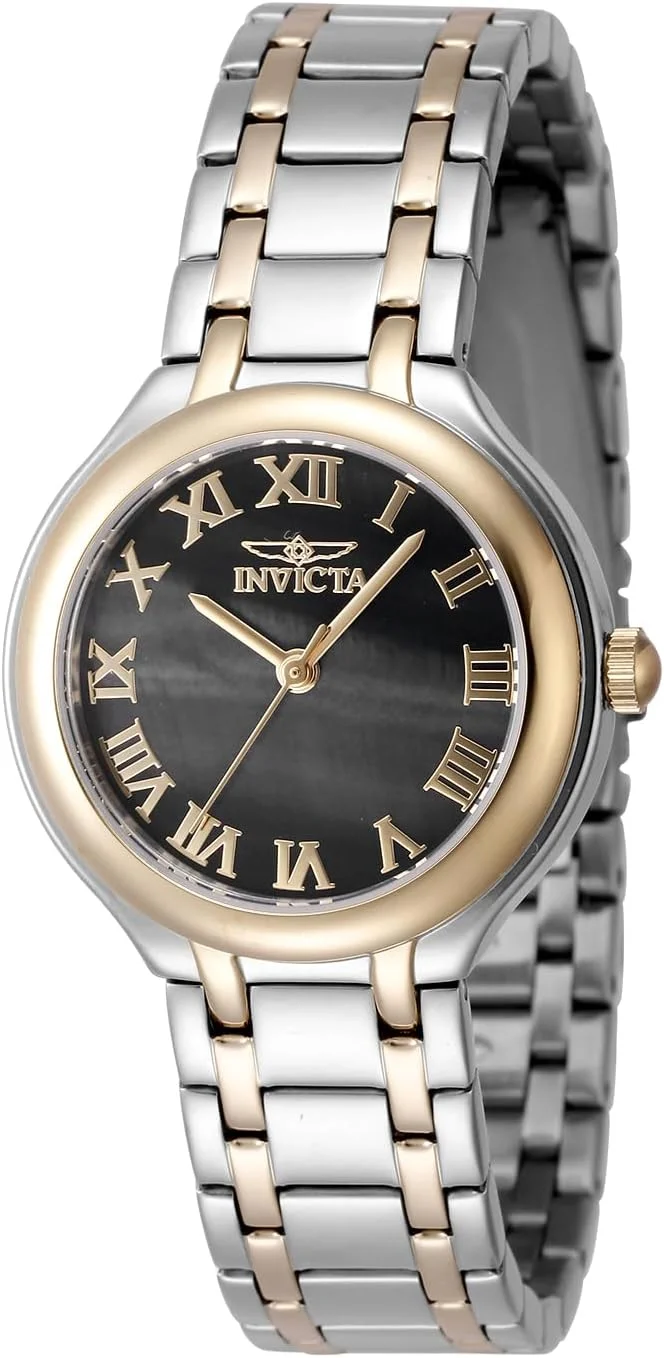 INVICTA Mostrador de aço inoxidável Wildflower Lady 32 mm ouro rosa ouro rosa PC21J quartzo