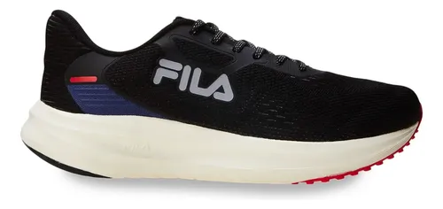 Tênis De Corrida Masculino Fastness Fila Preto Vermelho Escuro Cinza Lisa 41 Br