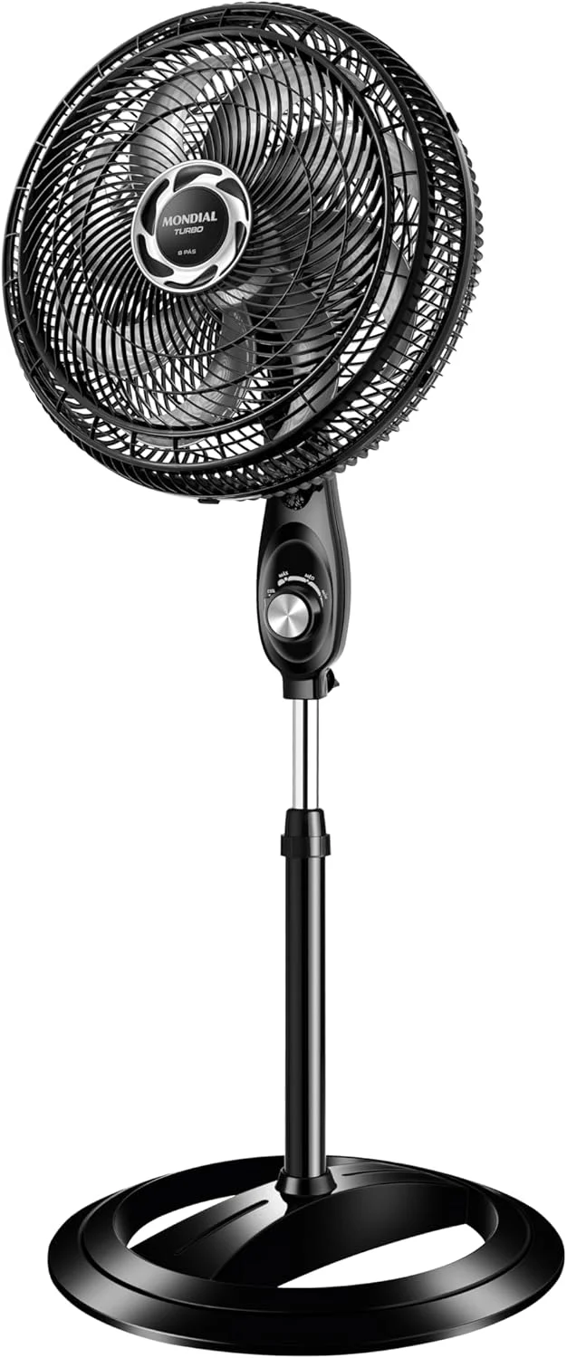 MONDIAL Ventilador de Coluna 40cm Turbo, Preto/Prata, 140W, 110V - NVT-40C-8P-B