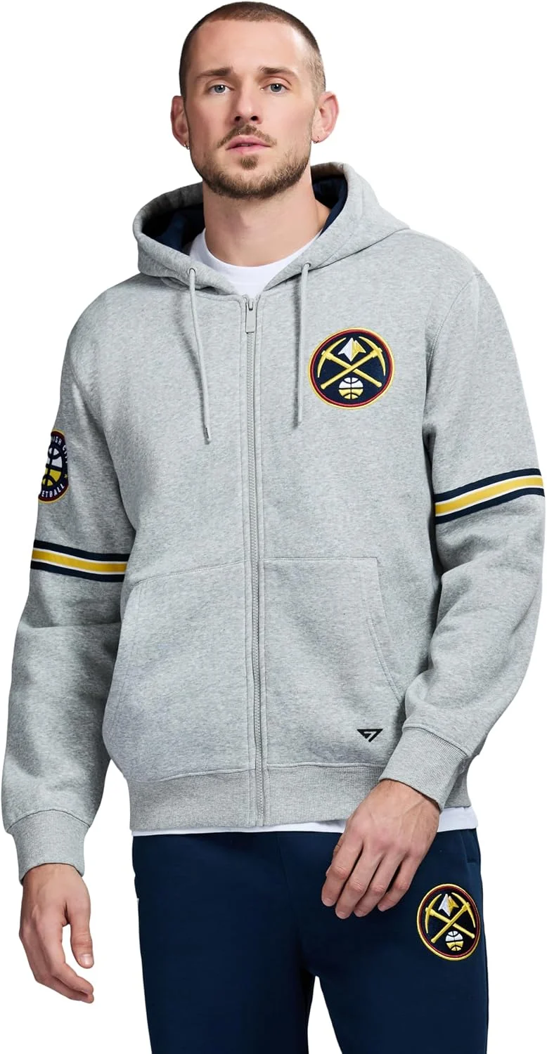 Suéter com capuz X Nba Officially Licensed Men's Full-zip Up Long Sleeve Hooded Fleece Sweatshirt GAME 7Masculino