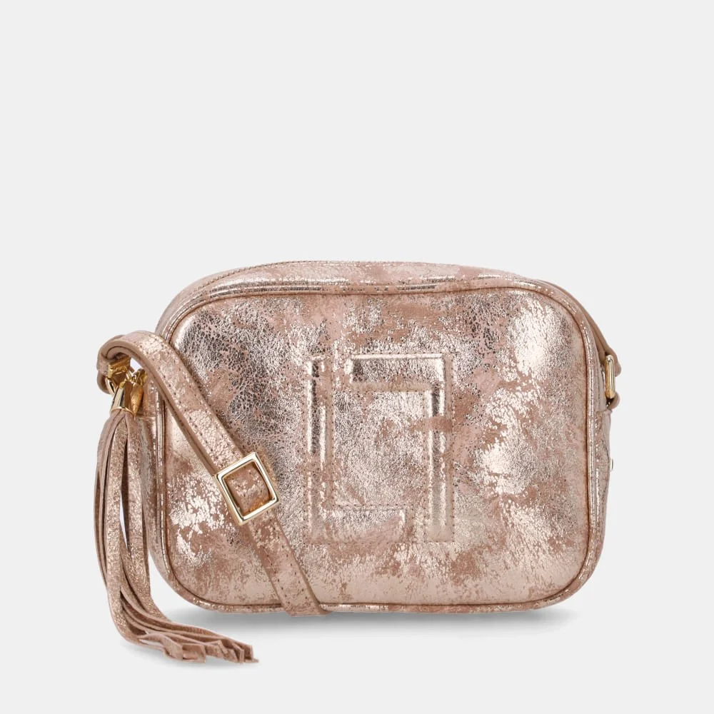 Bolsa Ellie Tiracolo Pequena Travertino Ouro - 10004962
