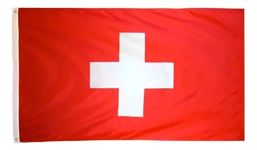 Bandeira Suiça 90x60 Cm C/anilhas Cores Vivas