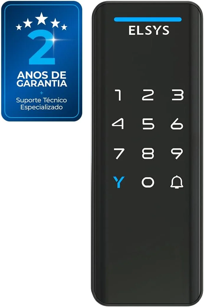 Fechadura Digital de Sobrepor, Abertura por senha ou tag, Pop, Preta, DS1100V, Elsys