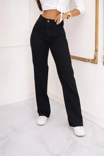 Calça Jeans Feminina Wide Leg Cintura Alta Pantalona