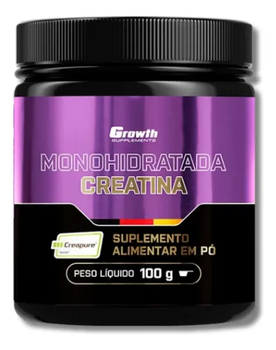 Creatina Em Pó 100g Creapure Growth Supplements Sem Sabor