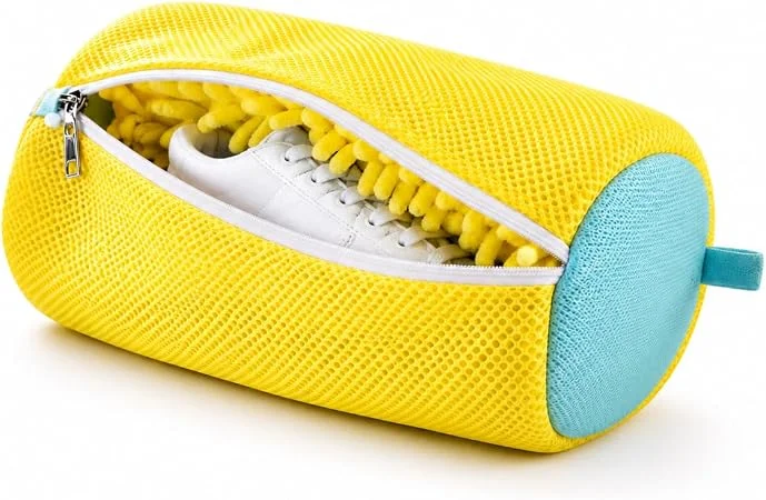 Bolsa para Lavar Tênis na Máquina com Proteção Reforçada, Saco Lavável para Calçados, Rede Anti Impacto para Lavadora, Reutilizável, Preserva Formato, Limpeza Profunda e Segura