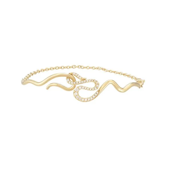 Pulseira de ouro amarelo 18K com diamantes - Coleção Snake Motif