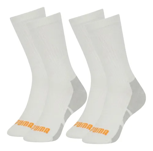 2 Pares Meia Puma Cano Alto Masculina Para Corrida Poliamida 2 Branco 39-43