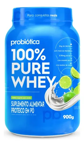 Pote Whey 100% Pure Probiotica Iogurte Com Limão 900 Gr Em Po