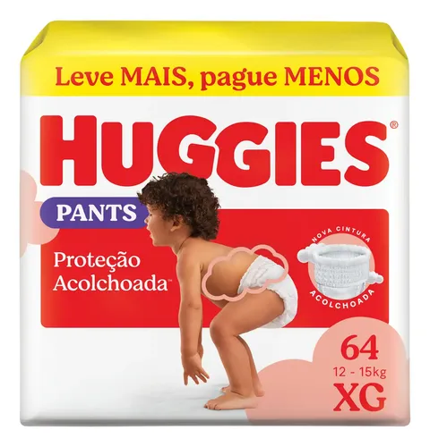 Huggies Fralda Pants Roupinha Proteção Acolchoada Xg - 64 Un Extra Grande (xg) Sem Gênero