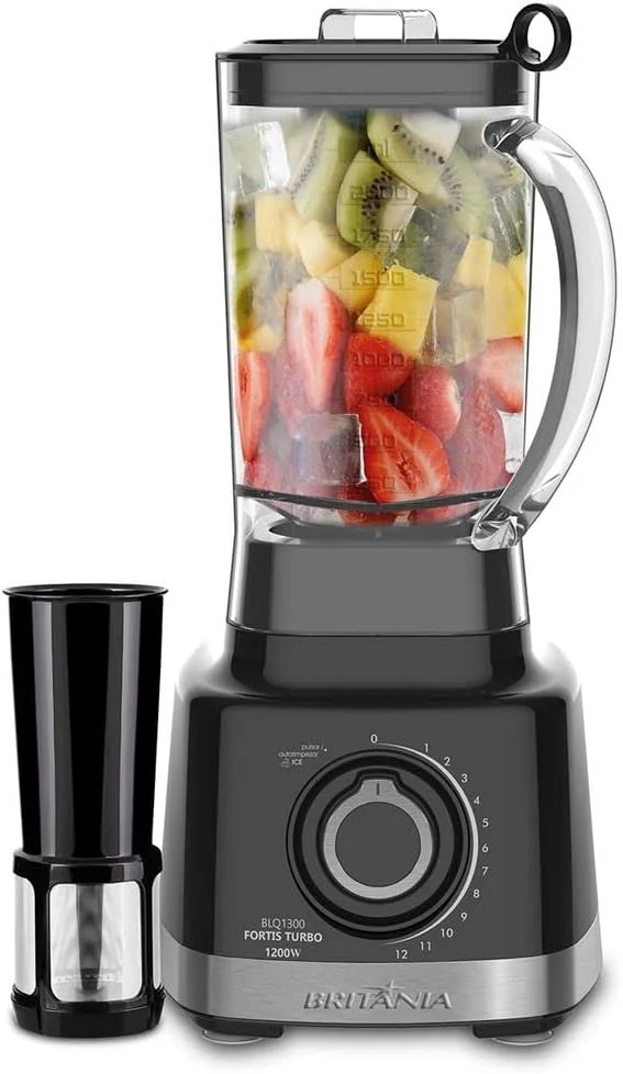 Liquidificador Turbo, Blq1300p, 1400W, 3L, Chumbo, 127v, Britânia