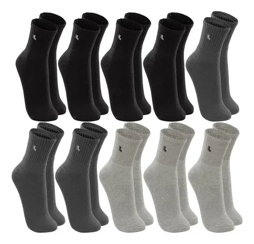Kit 10 Pares Meia Lupo Original Masculina Cano Médio Algodão