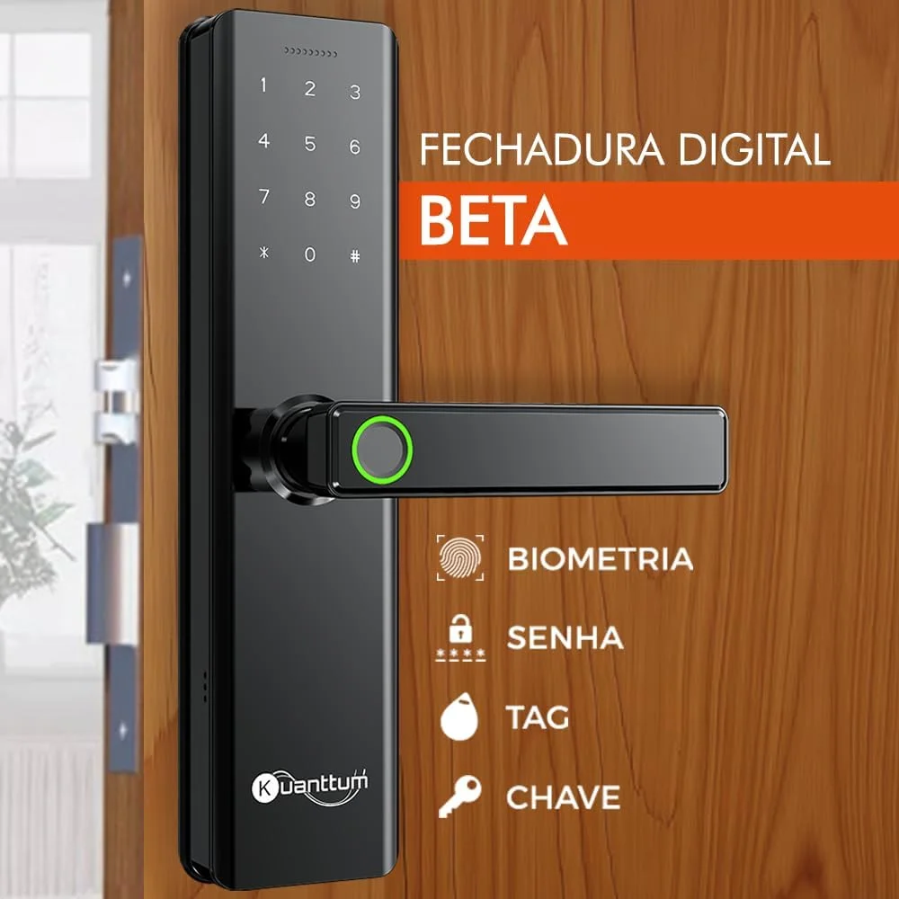 Fechadura Digital Biométrica Inteligente Kuanttum Beta