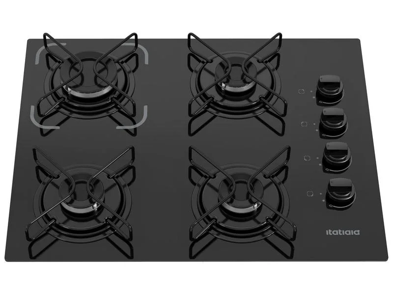 Cooktop 4 Bocas a Gás Itatiaia Essencial Vidro Temperado Superautomático Bivolt