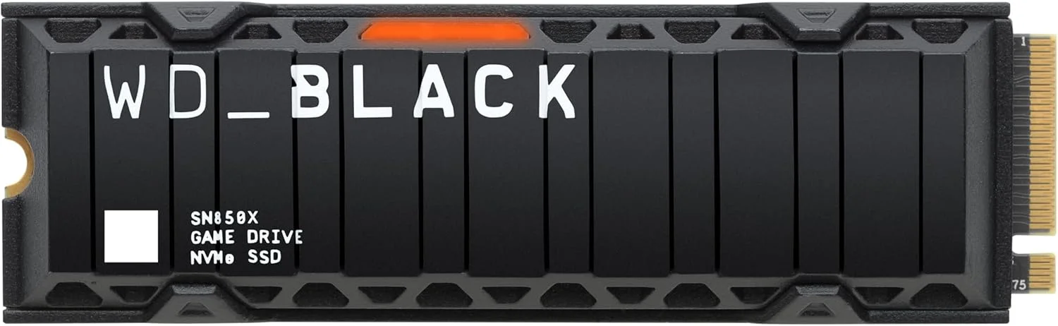 WD_BLACK Unidade interna de estado sólido para jogos SN850X NVMe de 8 TB com dissipador de calor - Funciona com PlayStation 5, PCIe Gen4, M.2 2280, até 7.200 MB/s - WDS800T2XHE
