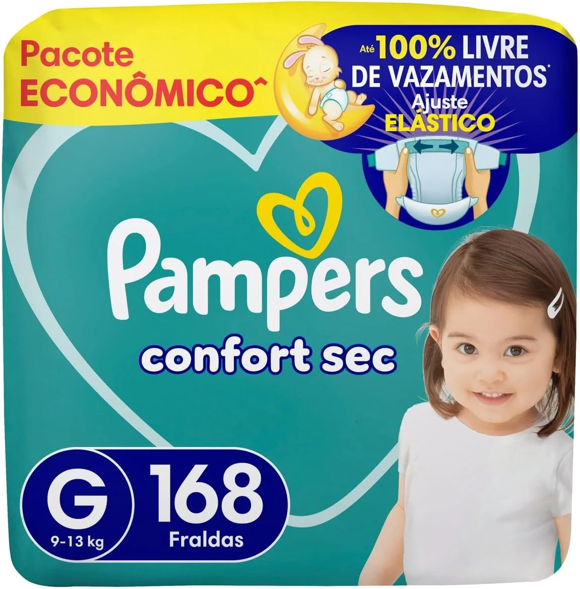 Fralda Pampers Confort Sec Tamanho G 168 Unidades