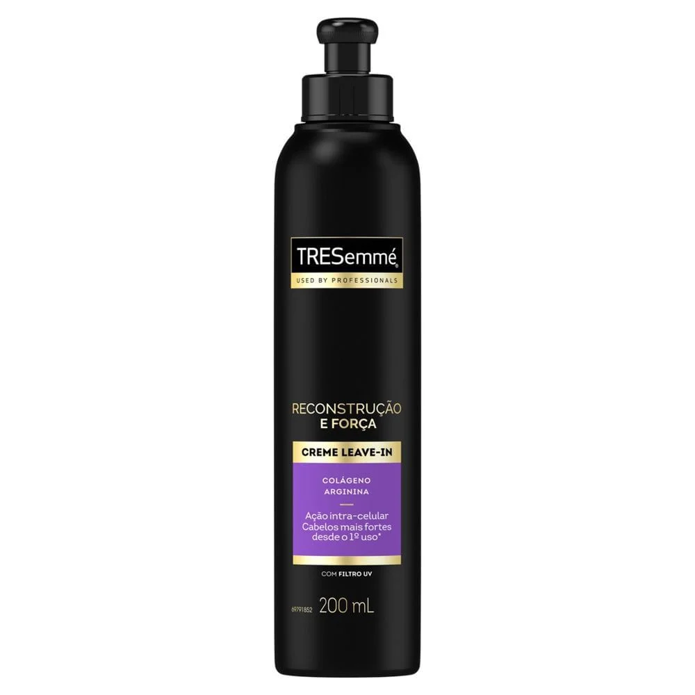 Creme de Pentear Reconstrução e Força 200ml Tresemmé Proteção UV Cabelos Danificados Creme de Pentear Leave-In Tresemmé Reconstrução e Força 200ml