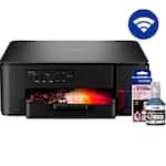 Impressora Multifuncional tanque de tinta DCP-T430W, Colorida, Wi-fi, USB, Bivolt, Brother + Garrafa de tinta Brother para recarga de equipamento Inkjet, Preta, BTD100BK CX 1 UN