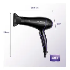 Secador De Cabelos Mondial Scn-01 2000w Alta Potência Para Secagem Rápida Preto/violeta 127v