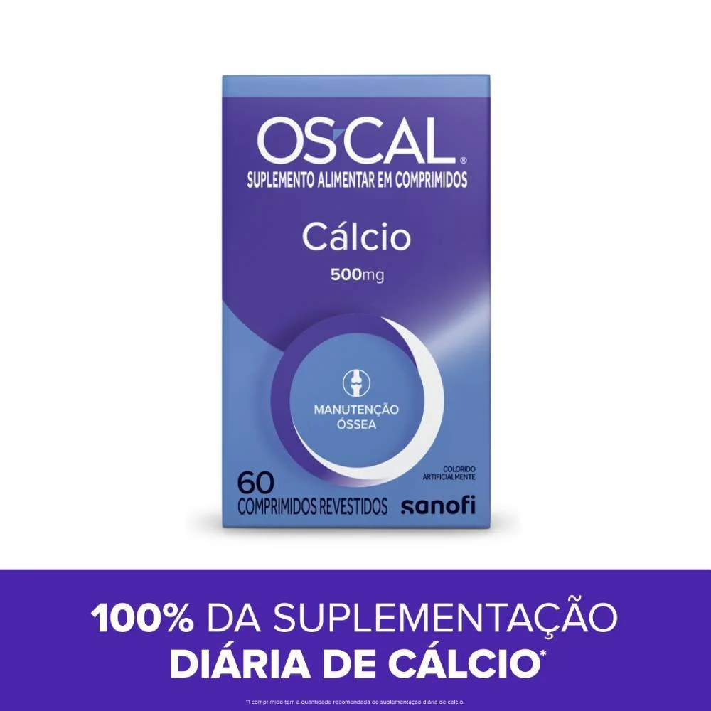 Suplemento Alimentar Os Cal Cálcio 500mg 60 Comprimidos Revestidos