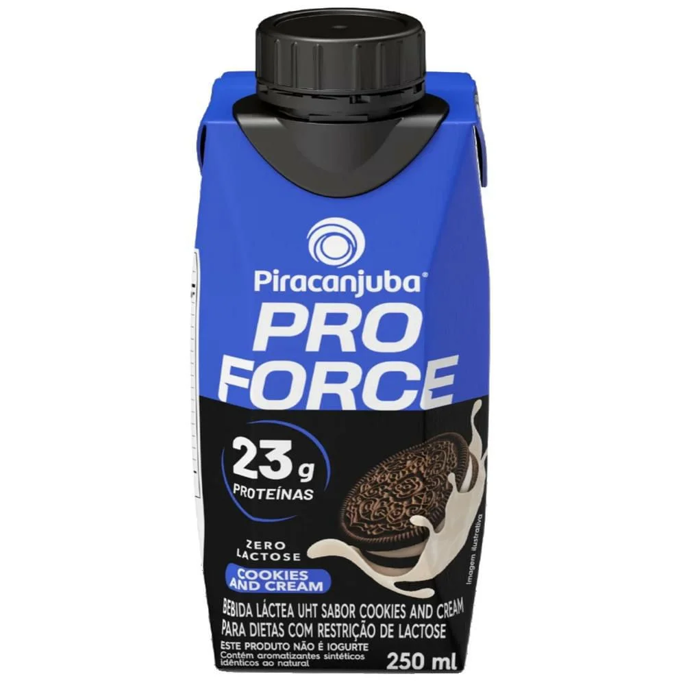 Bebida Láctea Piracanjuba Pro Force Zero Lactose Cookies And Cream 23g - 250ml