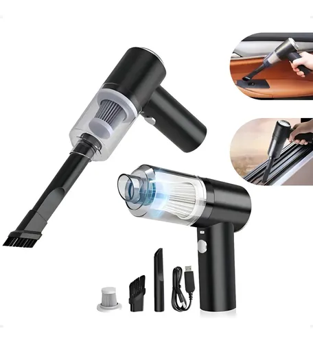 Aspirador Portátil 3 Em 1 Com Soprador E Filtro Hepa Para Carro E Teclado Usb Preto 127/220v