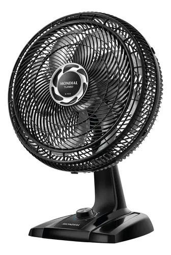 Ventilador De Mesa 40cm Turbo Mondial 140w Nvt-40-8p-b 40 Cm 60hz Preto 220v Prata Plástico 8