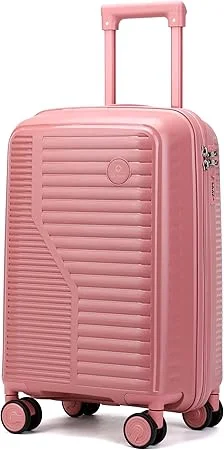 Mala de Bordo Dermond PRO | Super Resistente, Cadeado Embutido e Rodas Silenciosas Removíveis (Rosa Vintage)