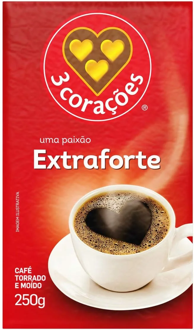 3 Corações Café Torrado E Moído Extra Forte À Vácuo 250G