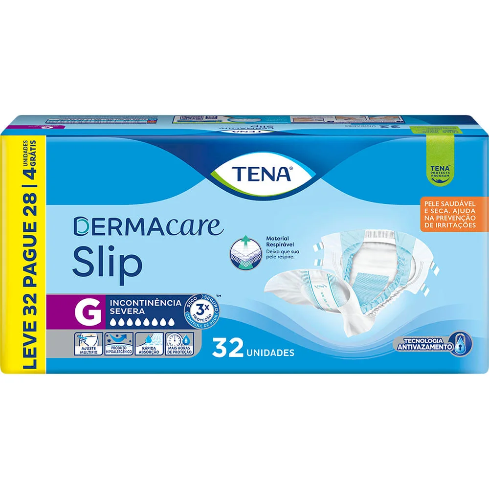 Tena Dermacare Slip G Incontinência Severa 32 Unidades