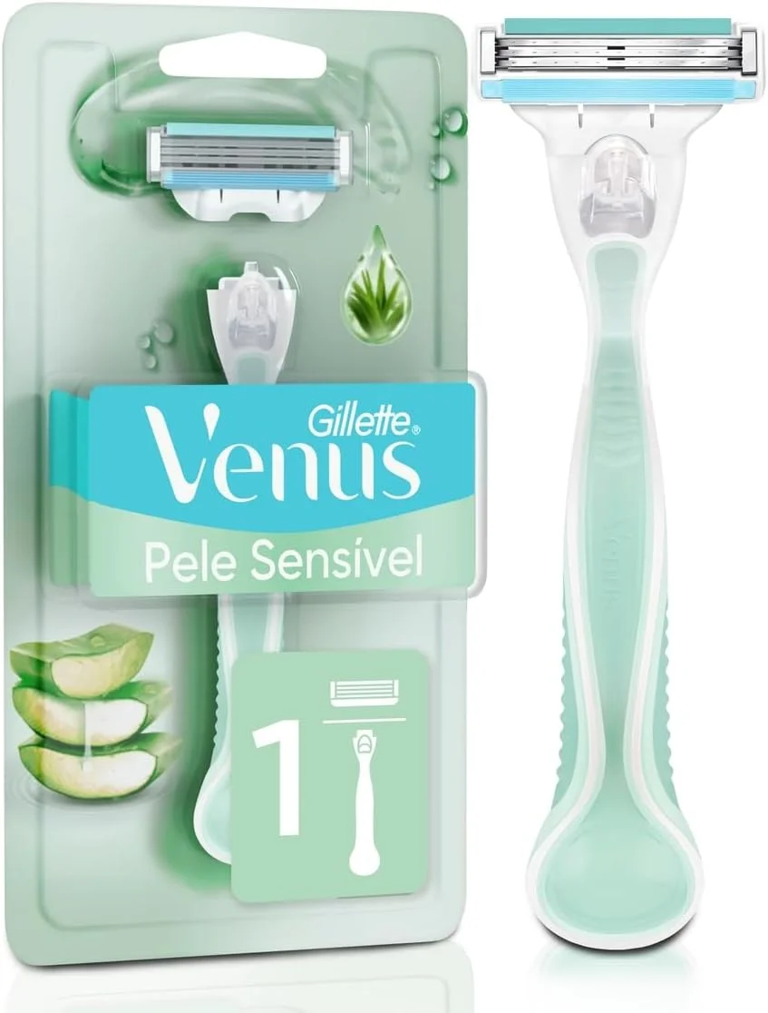 Gillette Venus Pele Sensível Aparelho de Depilar com Aloe Vera, 1 Unidade