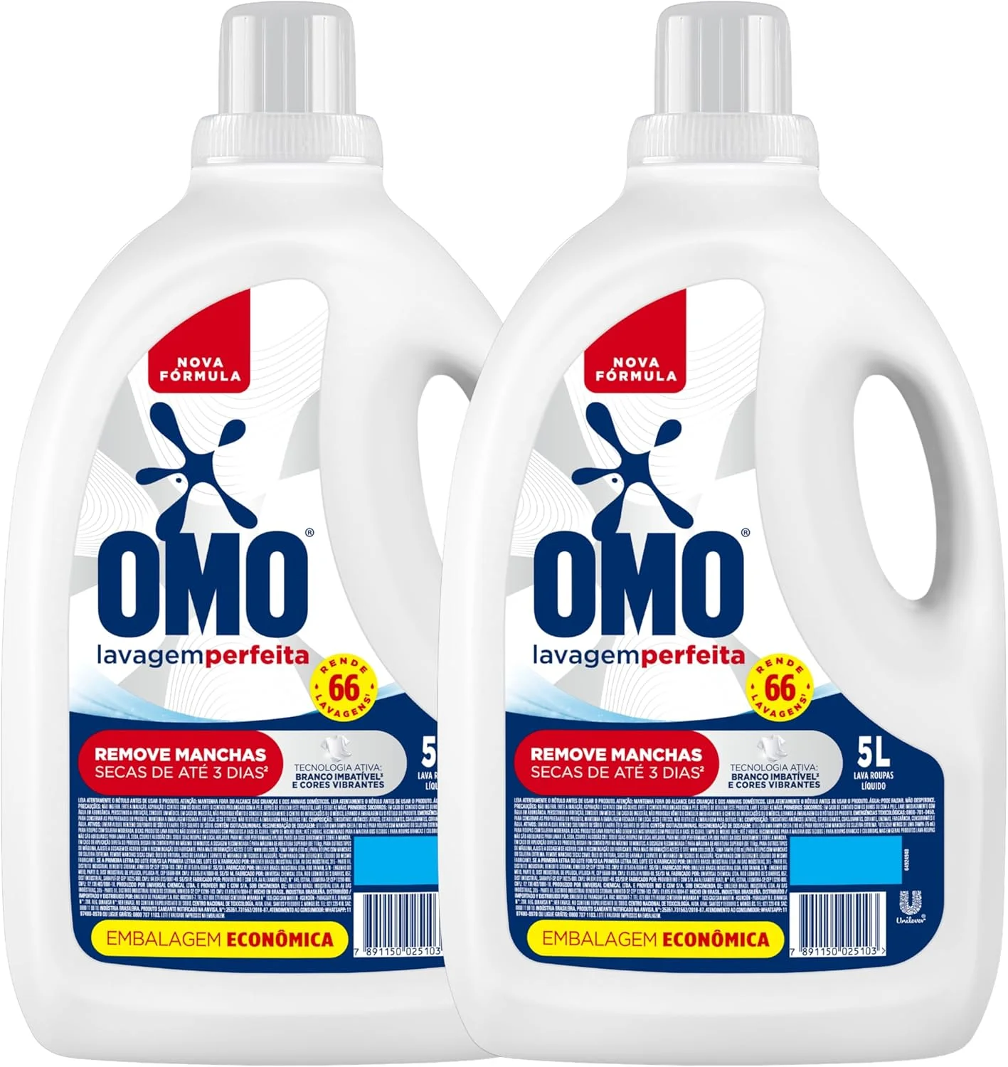 Omo Sabão Líquido 2 Unidades Lavagem Perfeita 5L