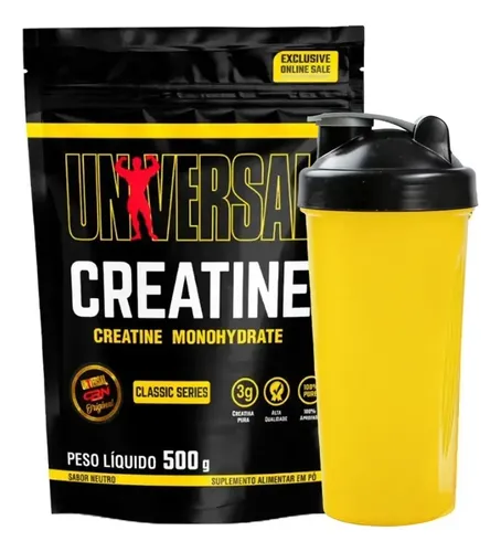 Suplemento Creatina Monohidratada 500g Refil + Coqueteleira - Universal Nutrition Sem Sabor