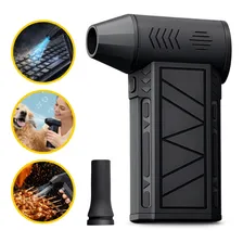 Mini Ventilador Soprador Ar Turbo 130000RPM Sem Fio Recarregável USB 3 Níveis Jato Forte Portátil Multiuso Limpeza Teclado Carro Acende Churrasqueira Simake