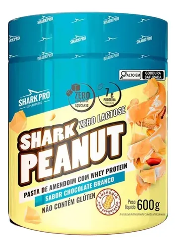 Pasta De Amendoim Sabor Chocolate Branco 600g - Shark Pro