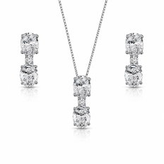 Gargantilha Blend Collection com Brincos e Zircônias Cristal Gota