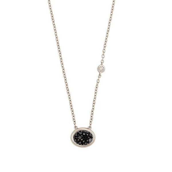 Colar de Ouro Nobre 18K com diamante cognac e diamantes negros - Coleção Gravity by HStern