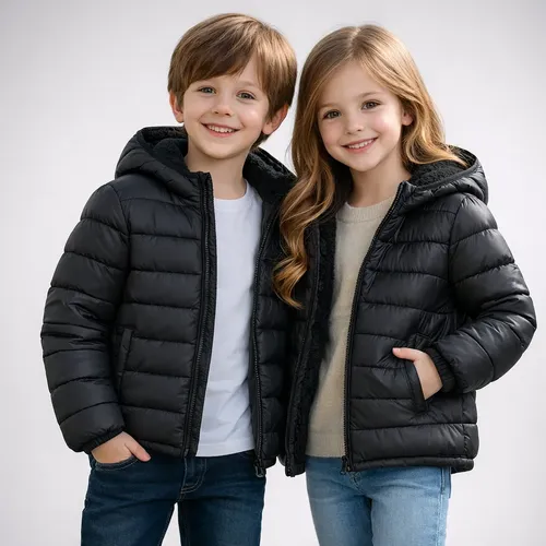 Jaqueta Pufer Infantil Casaco Bobojaco Blusa De Frio Juvenil Preto 10 Puffer