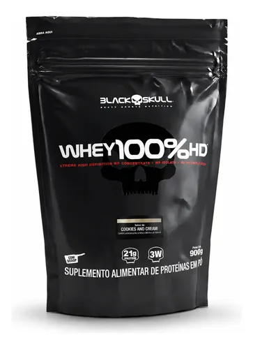 Whey 100% HD Black Skull Refil 900g Cookies