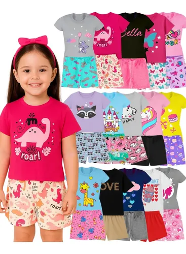 10 Peças Kit Infantil Menina 5 Conjuntos Infantil Feminino