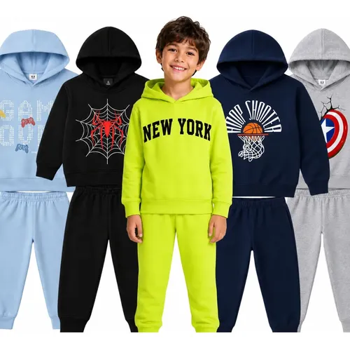 Kit 4 Peça Moletom Menino 2 Conjunto Infantil Inverno 1 A 14