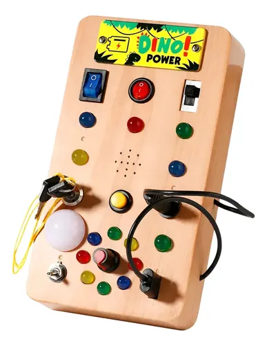 Brinquedo Sensorial Montessori Educacional Painel Controle Madeira