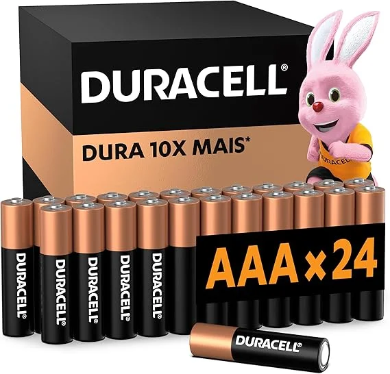 Duracell Pilhas Alcalinas AA Pequena Pack 24 Unidades – Dura até 10x Mais – Ideal para Controle de Videogame e Brinquedos