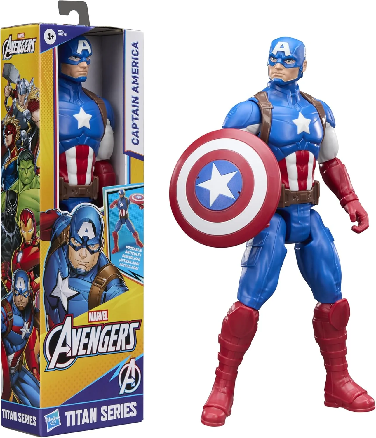 Marvel Vingadores Titan Series Capitão América Boneco de Ação