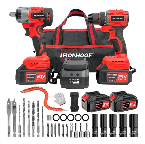 Kit Furadeira E Parafusadeira Chave De Impacto Brushless